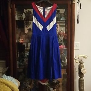 Pinup Girl Clothing Red White and Blue Kelly Dress